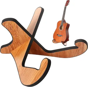 Supporto per chitarra in legno, supporto per chitarra in legno antiscivolo rimovibile, adatto per chitarra acustica e basso elettrico