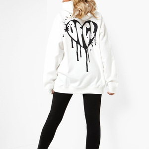 Your Own Style High Quality Private Label Winter Long Printed Streetwear Women's <b>Hoodies</b> Custom Made Low Price <b>Polyester</b>/Cotton - Product Image 6