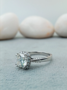 Luxury Customizable 10K Solid Gold 925 Silver Engagement Ring BLACK Moissanite <b>Cushion</b> Fully Customizable Diamonds Designed for - Product Image 3