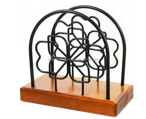Asequible diseño de flores de metal y servilletero DE MADERA DE LA India - Product Image 3