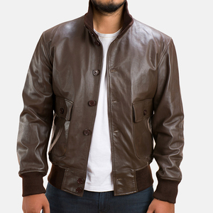Veste de moto en cuir véritable pour homme, best-seller, col montant, logo frontal, réversible, service OEM, meilleure qualité - Product Image 2