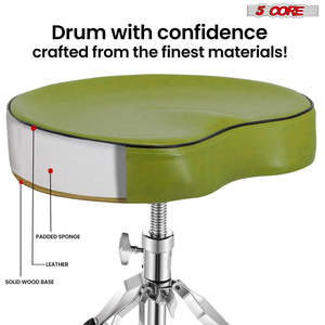 5 Core <b>Drum</b> Throne 4 Padded Guitar Stool Drummer Chair Adjustable Musician Seat - Product Image 6