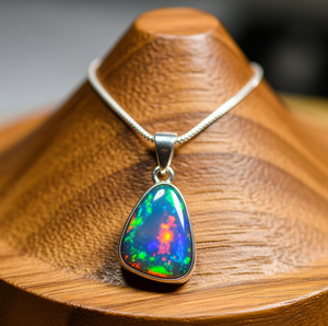 Pendentifs et breloques en acier inoxydable de style bohème, plaqués or 18 carats, avec opales éthiopiennes naturelles de qualité, pierres de cristal de guérison, sertis clos - Product Image 4