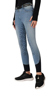 Pantalons d'équitation sportifs, tissu denim extensible personnalisé, leggings d'équitation en denim équestre, jeans, jodhpur et pantalons d'équitation - Product Image 4