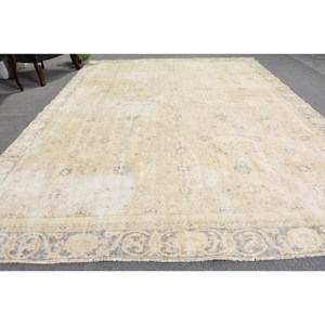 Tapis Vintage Turc Beige et Bleu 8X11 pieds Grand Rectangle 10mm Épais Style Traditionnel pour Salon ou Chambre - Product Image 3