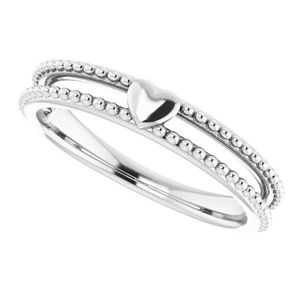 Milgrain Fashionable Stainless Steel Stackable Heart <b>Ring</b> Trendy Gold Rose Gold Plated Cut Diamond Inlay Gift for Any Occasion - Product Image 5