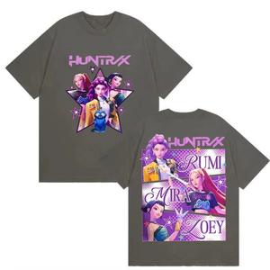 T-shirt graphique K-pop Demon Hunters Rumi Mira pour hommes et femmes, Harajuku, haute qualité, surdimensionné, en coton, Streetwear - Product Image 3