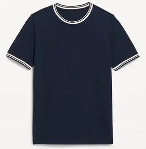 เสื้อยืดถักสำหรับผู้ชาย ผ้าฝ้าย 100% และโพลีเอสเตอร์ ยอดนิยม รับผลิตแบบ OEM/ODM คุณภาพสูง ขายส่ง - Product Image 3