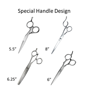 Tijeras de Peluquería Profesionales Directas de Fábrica, Hojas Rectas de Acero Inoxidable de 5-7 Pulgadas con Características de Seguridad para Peluqueros y Barberos - Product Image 2