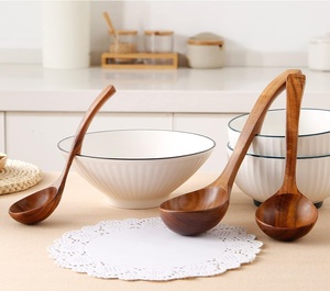 Louches à soupe en bois pour la cuisson, 3 ustensiles pour la cuisson, louche en bois, cuillères de cuisson en bois de teck naturel - Product Image 4