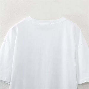 Camiseta de manga corta con estampado de personajes de estilo de tendencia para mujer, camisetas transpirables informales con bordado de punto alto - Product Image 4