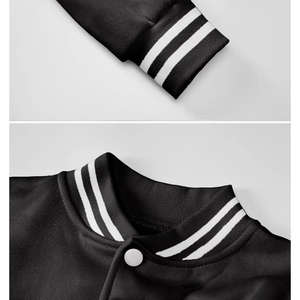 Chaqueta Varsity de alta calidad para mujer, material de algodón y forro polar, con mangas largas, estilo urbano. - Product Image 5