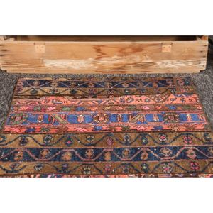 Tapis de 2,7 x 6,2 pieds, tapis vintage patchwork, tapis géométrique turc en laine arc-en-ciel - Product Image 2