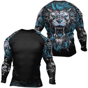 OEM personalizado sublimado hombres Rash Guard compresión diseño MMA con Anti-UV y características transpirables técnicas lavadas - Product Image 1