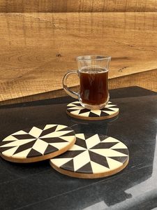 Handcrafted Nautical Style <b>Wooden</b> Coasters Set Unique Epoxy <b>Resin</b> Decorative Drink Coasters <b>for</b> Home Coffee <b>Table</b> or Gifts - Product Image 5