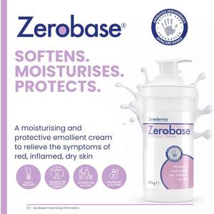 Crème émolliente 2 en 1 Zeroderma Zerobase 500g, hydratant et substitut de savon pour le visage - Product Image 2