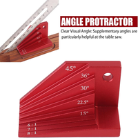Herramienta de Medición de Ángulos para Carpintería, Bloque de Posicionamiento de Bisel de Aluminio, Transportador para Carpintería, Medición Auxiliar de Localización Rápida