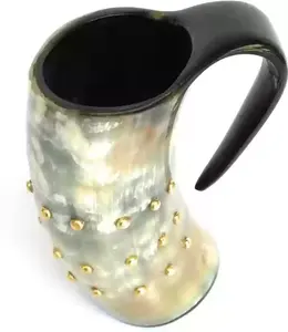 Taza de Agua de Cuerno de Búfalo Pulida a Mano con Bordes Redondeados Suaves, Taza de Beber Tradicional Ecológica de Cuerno de Búfalo para Uso Diario - Product Image 6