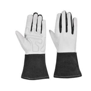 Guantes de soldadura de cuero de construcción para conductor con logotipo personalizado, antideslizantes, anticalor, guantes de cuero de seguridad con palma reforzada de piel de vaca - Product Image 5