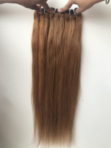 Color 27 rubia miel cruda pelo brasileño recto 100% paquetes de cabello humano 10-26 pulgadas Remy sin procesar extensiones de trama de cabello humano - Product Image 4