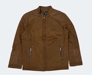 Chaqueta de Motociclista Bearfit Vintage Casual Marrón para Hombre, Otoño, 100% Algodón, Corte Ajustado, Ecológica, Resistente al Viento, Transpirable, con Cremallera, Servicio OEM - Product Image 6