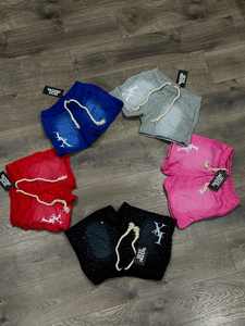 Strass personnalisé sérigraphie Logo poche lavage à l'acide Vintage hommes Shorts sueur coton français Shorts Jogging coton Shorts - Product Image 6