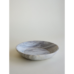 Frutero de mármol blanco hecho a mano con base de pedestal de madera de mango natural, cuenco decorativo para cocina y decoración del hogar - Product Image 6