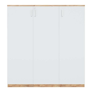 Minimally Designed 3-Tier Steel Rubber Wood Filing <b>Cabinet</b> Hinged Door <b>Lock</b> Adjustable 120x40x126cm for Office Workshop-THS68035 - Product Image 2