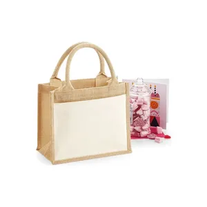 Borse Shopper Promozionali Sostenibili in Cotone e Juta con Tasche per Merchandising - Product Image 3