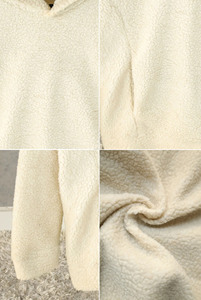 Sherpa Pull À Capuche Unisexe Hiver Lourd Polaire Polyester/Coton Élégant Street Look - Product Image 6