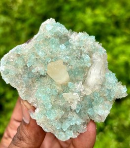Superbe apophylite verte avec spécimen de minéraux de collection naturelle Stilbite minéraux de l'Inde crystai - Product Image 1