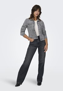 Chaqueta vaquera OEM gris medio de alta calidad para mujer, bolsillos en el pecho y cierre de botones diseñado para mujer, comodidad para todas las estaciones - Product Image 2