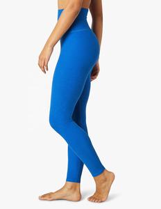 Pantalones de Yoga de cintura media personalizables para mujer, mallas de entrenamiento de gimnasio de cintura alta, logotipo de punto de LICRA de seda hecho informal - Product Image 4