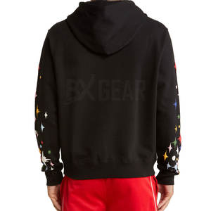 Sudadera con capucha para hombre con mangas estampadas y sensación acogedora hecha con tela suave perfecta para ropa informal diaria - Product Image 4