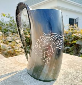 Vente chaude Meilleure Qualité Artisanat Naturel-Sculpté À La Main Ox/Vache Viking Corne À Boire Tankard - Product Image 5