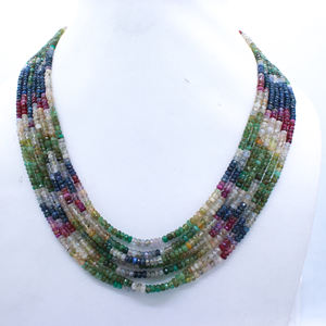 Vente 5 lignes de pierres précieuses naturelles multiples à facettes rondes de guérison collier de perles de pierres précieuses prix de gros bijoux pour femmes - Product Image 1