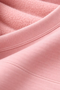 เสื้อฮู้ดสีชมพูสำหรับผู้ชาย ผ้าฝ้ายฟลีซ 100% ระบายอากาศได้ดี เหมาะสำหรับฤดูหนาว แขนเสื้อปกติ สีพื้น ผ้าถัก - Product Image 6