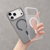 Coque magnétique effet givré pour iPhone 18 Pro Max 17 à 11, anti-traces de doigts, ultra-fine, translucide, en PC, protection intégrale