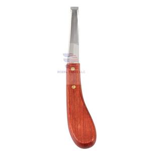 Cuchillo de pezuña veterinario con mango de madera Cuchillo de pezuña reutilizable de doble filo - Product Image 5