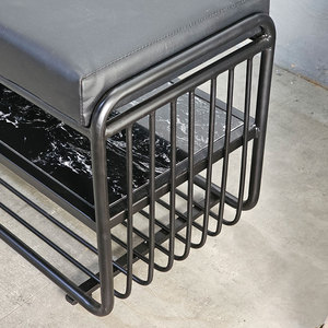 Organizador Moderno de 2 Niveles para Zapatos y Ropa, con Estructura de Hierro y Cojín, Diseño Plegable para Sala de Estar - KG68044 - Product Image 4