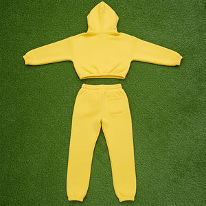 Conjunto Deportivo de Invierno de 2 Piezas para Mujer, Ropa Casual de Algodón con Logotipo Estampado, Sudadera Corta con Capucha y Pantalones Jogger - Product Image 2