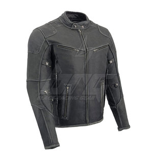 Chaqueta de Motociclista de Cuero Genuino Hecha a Medida, Impermeable, Resistente al Viento y al Fuego, para Invierno, Color NEGRO RACING, Superventas - Product Image 2