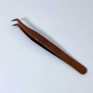 แหนบถอนขนตาพลาสม่าสีโรสโกลด์แหนบหนีบขนตาแบบตรงและโค้งงอ - Product Image 1