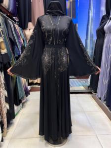 Ropa Islámica Tradicional Hermosa y Negra para Mujer de Dubái 2024 Abaya de Arabia Saudita Abaya de Dubái Ropa Musulmana del Golfo - Product Image 3