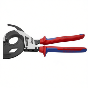 Cortador de Cables Knipex (Principio de Trinquete de 3 Etapas) con Cabeza Pulida Atramentizada Negra, Mangos con Agarre Multicomponente, Tijeras de Corte - Product Image 2
