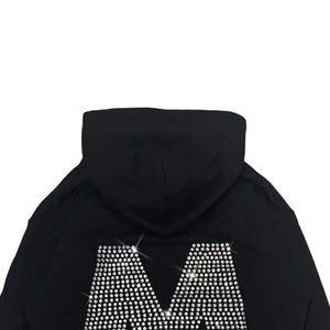 Sweat à capuche personnalisé surdimensionné en strass Pull streetwear lourd pour hommes Fabricant OEM/ODM Sweat à capuche complet en strass - Product Image 4