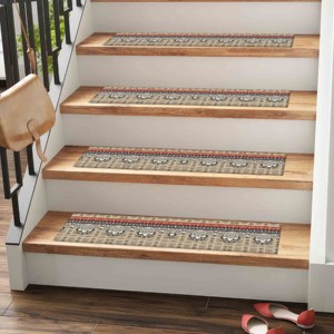 Alfombra con Estampado Étnico: Navajo, Beige, Moderna, Antideslizante, Decorativa, Goblen - Product Image 4