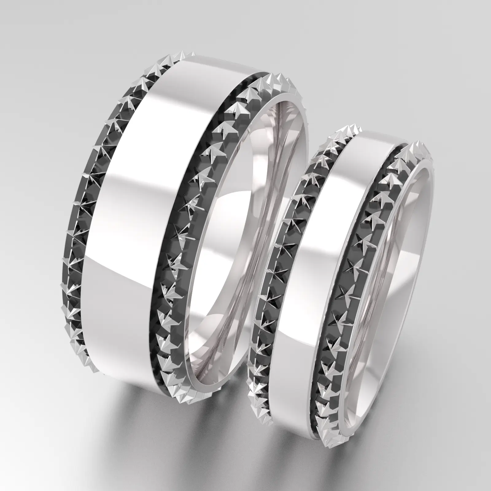 Ringe Zwei Sternen reihen Breite 5,5mm 925 Sterling versilbert Silber Paar Ring beschichtung 7,5mm Anillo De La Pareja Joyas Plata
