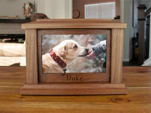 Wood Pet Urn for <b>Ashes</b> <b>Dog</b> Cat <b>Box</b> Personalized Cremation Casket Engraved Small Medium Large - Product Image 6