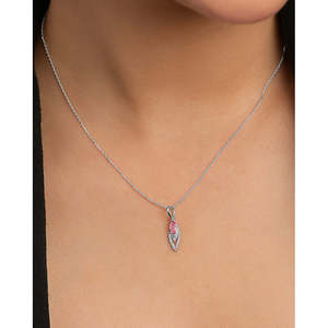 Collar con Colgante Vennie Plateado, Estilo Vintage, con Zirconia en Forma de Gota de Agua, Corazón y Marquesa, Bañado en Rodio, Ideal para Regalo de Compromiso - Product Image 4